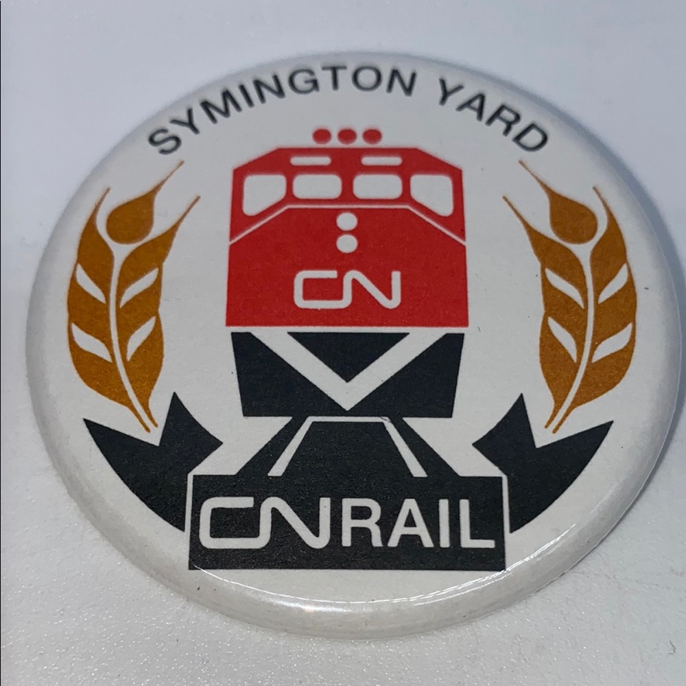 CN Rail Symington Yard Pinback Button Trains Railroad Wheat Vintage